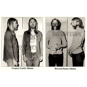 Allman Brothers Mugshots 11 X 17 - Gregg and Duane Rare 1971 Mug Shots - Poster